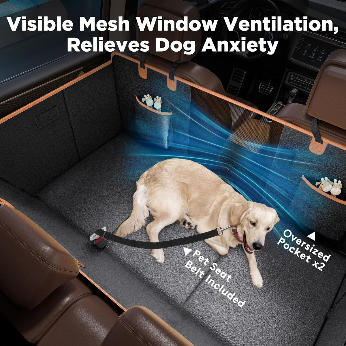 furtime dog car seat cover for back seat on a desk or shelf