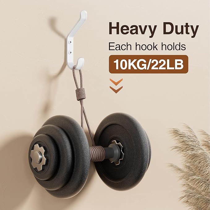 10-Pack Coat Hook for Hanging, Stainless Wall Hooks for Towel, Wall Mounted - Image 3