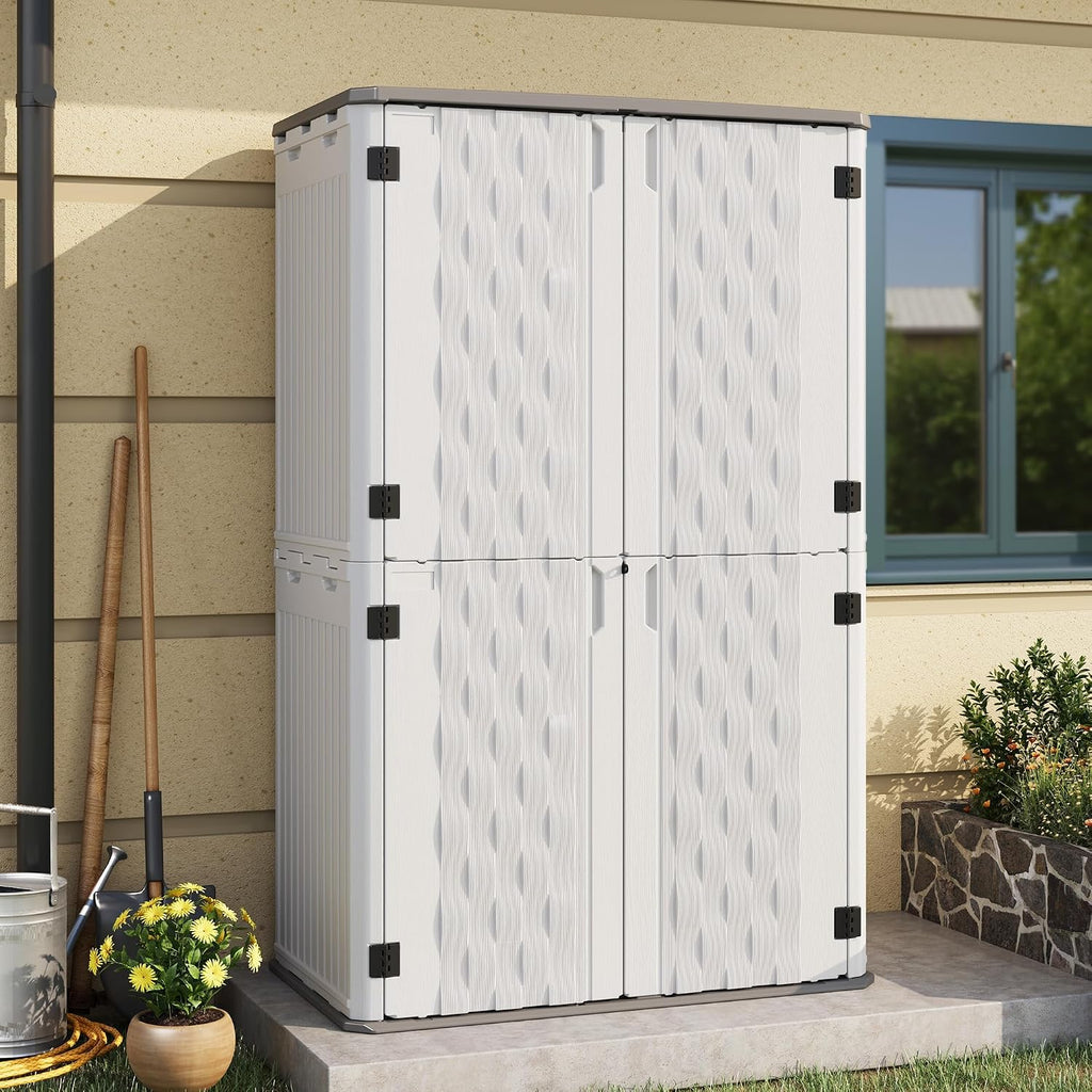 udpatio 67 cu.ft vertical outdoor storage shed, hdpe, main product view