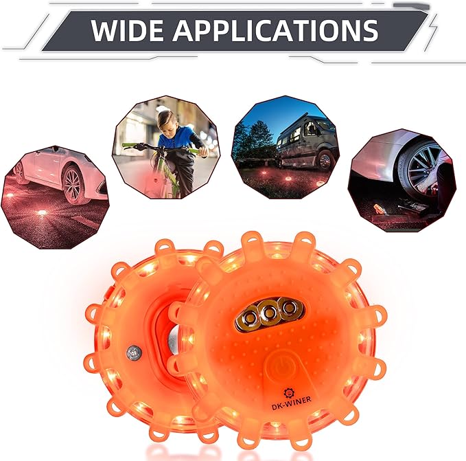 LED Road Flares 6Pack Roadside Emergency car kit Emergency Road Flares Kit - Image 2