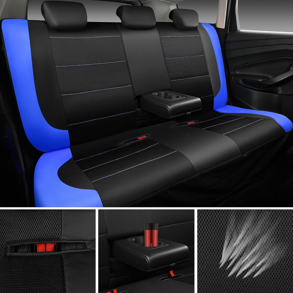 car pass air mesh leather car seat covers, close-up detail