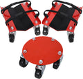 Snowmobile Dolly Heavy Duty V-Slide with 2.5" Swivel Casters & Rubber Pads, 1500lbs Capacity, Red