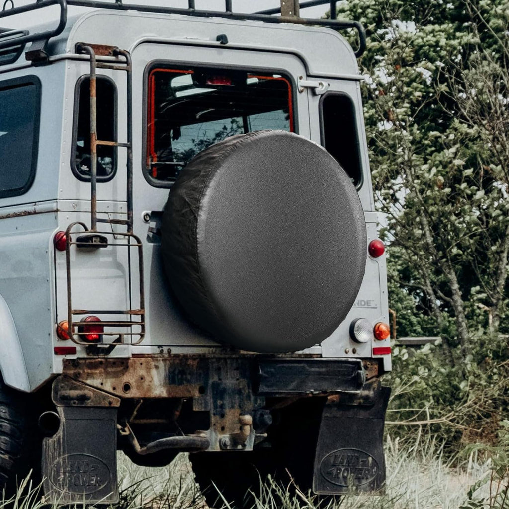Leader Accessories 26"-28" Spare Tire Cover Universal Fit for Trailer, RV, Car, Truck, SUV, Jeep, Camper Wheel, Waterproof Dustproof Thickening Leather, Black
