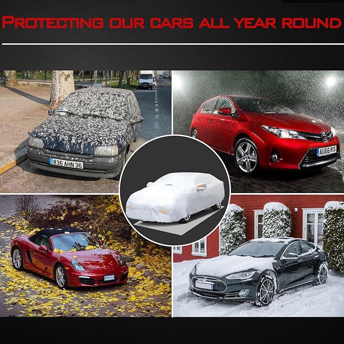 30 Layers Heavy Duty Car Cover for Automobiles All Weather Waterproof, Outdoor - Image 7
