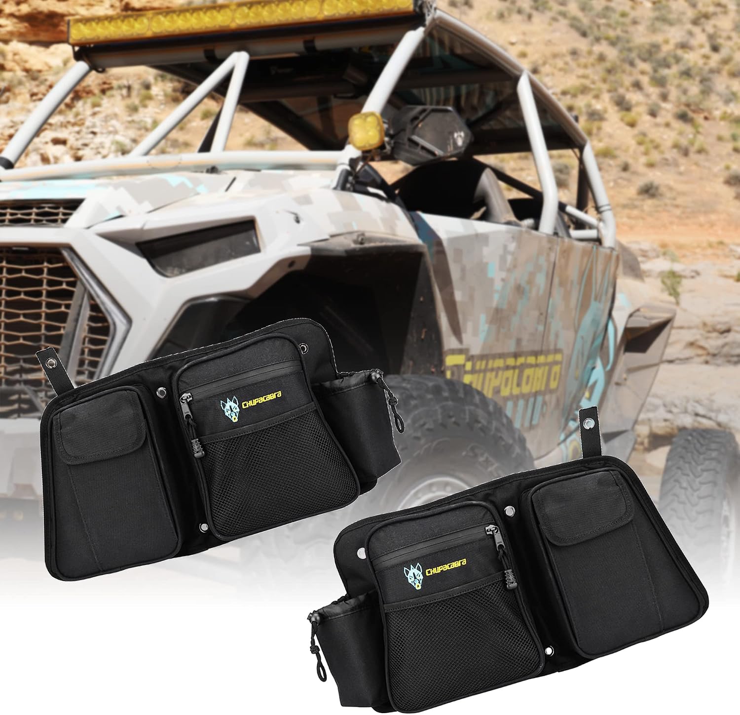 Chupacabra Offroad CH015 RZR Rear Door Bags - The Backseat RZR Door Bags are Compatible with 2014-2020 RZR XP 4 1000 Turbo S900 (Left and Right UTV Storage Bags Included)