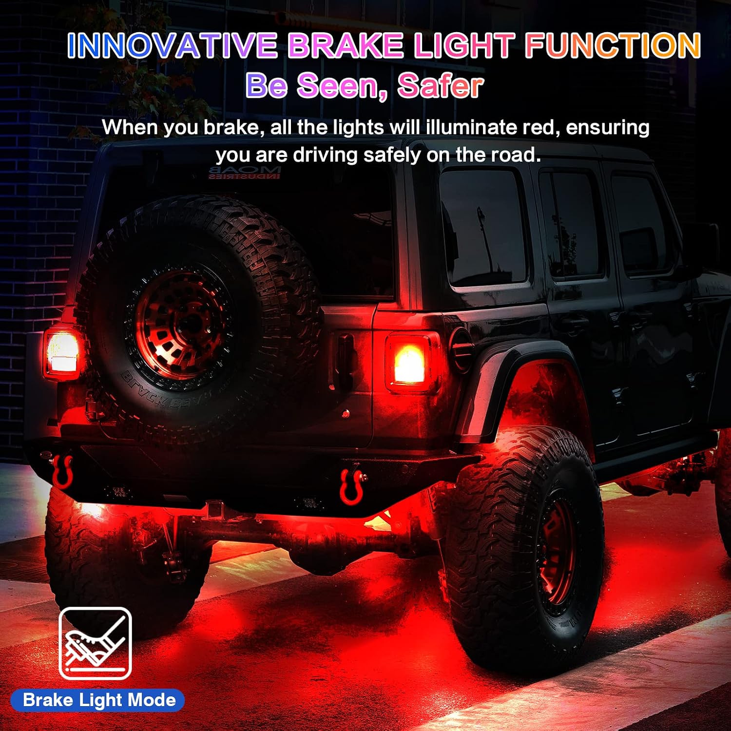 8Pods Segmented RGB LED Rock Lights Kit for Jeep Trucks UTV ATV Golf Cart RZR SXS Offroad Four Wheeler with APP/RF Remote, Multi Color Underglow Light Waterproof Music Neon Underbody 12V