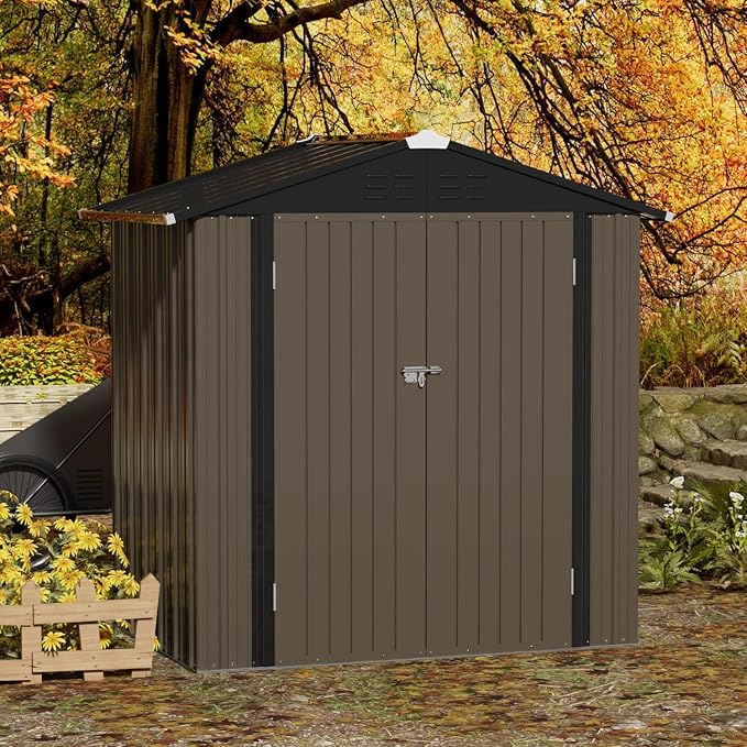 JUMMICO Metal Outdoor Storage Shed 6 x 4 FT Metal Shed - Image 8