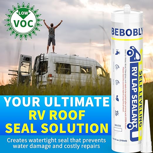 RV Roof Sealant, Self Leveling Lap Sealant White, RV Caulking Sealant Waterproof - Image 7