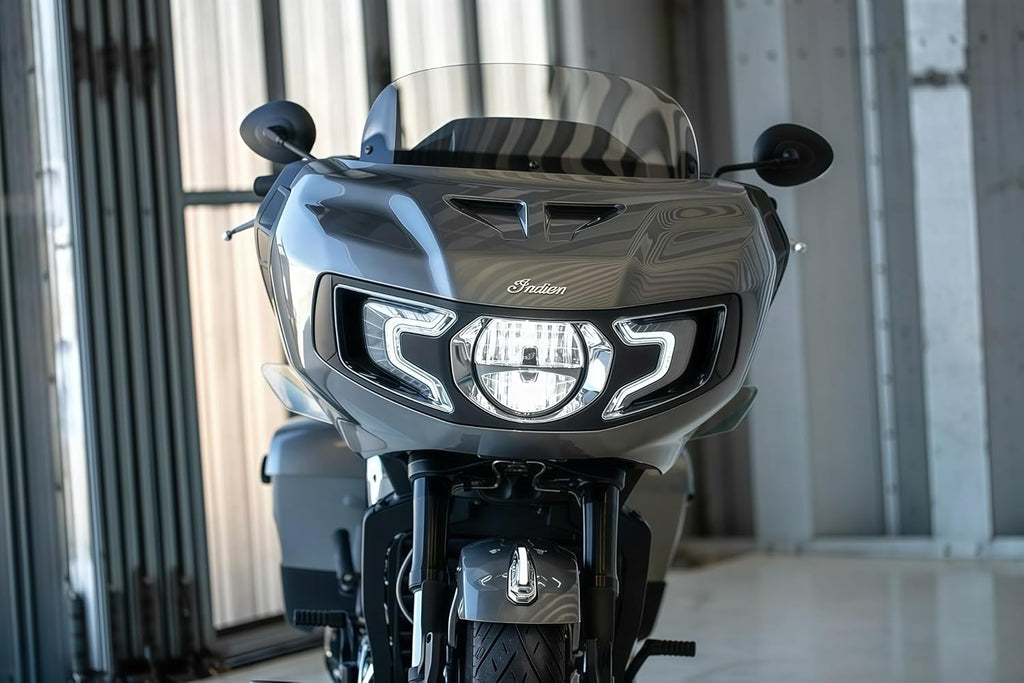Front Fender Tip LED Headdress Light Aluminum Motorcycle Accent Running Lamp Compatible with Indian Challenger Roadmaster Pursuit Chieftain Limited Dark Horse 2020-2025(Black)