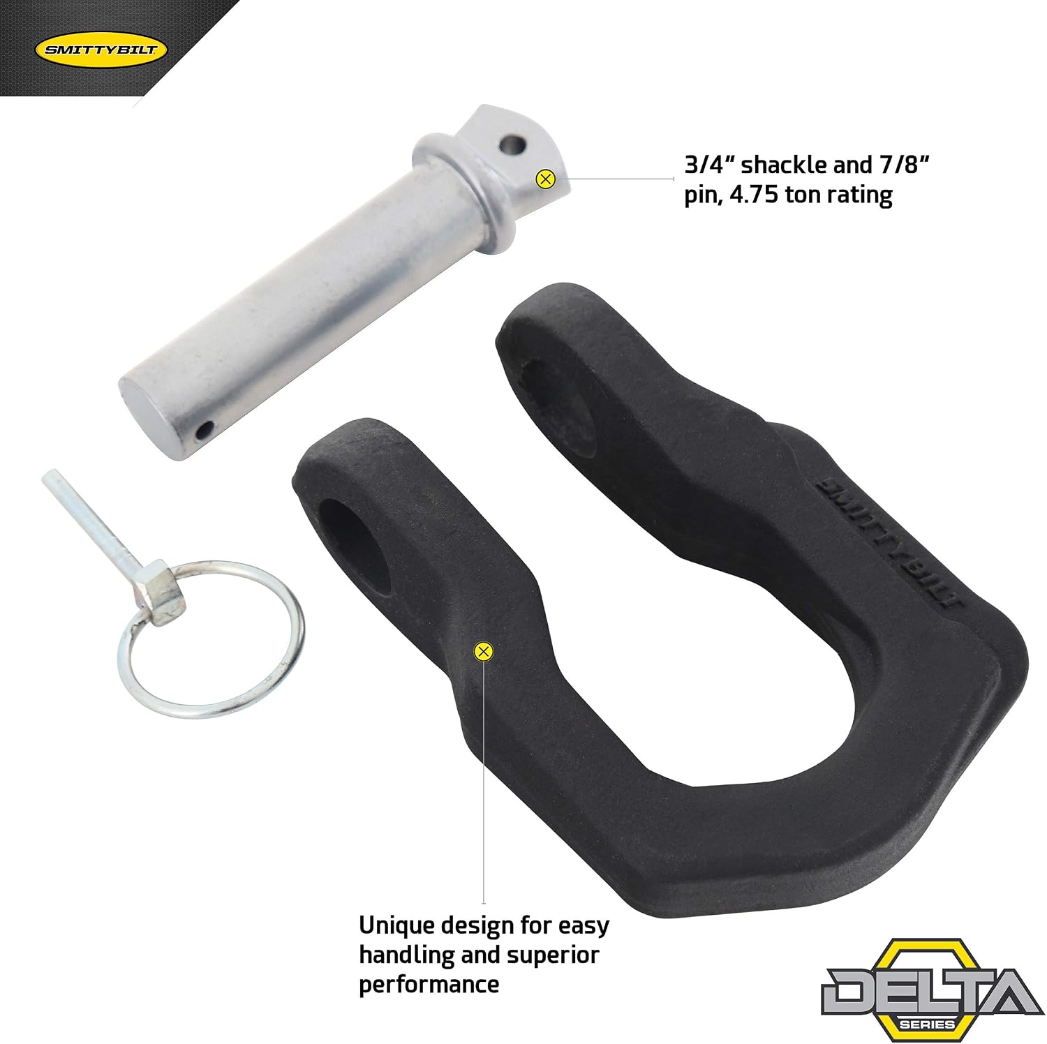 SmittyBilt Delta D-Ring – 3/4″ – 4.75 Ton Rating - SB99047