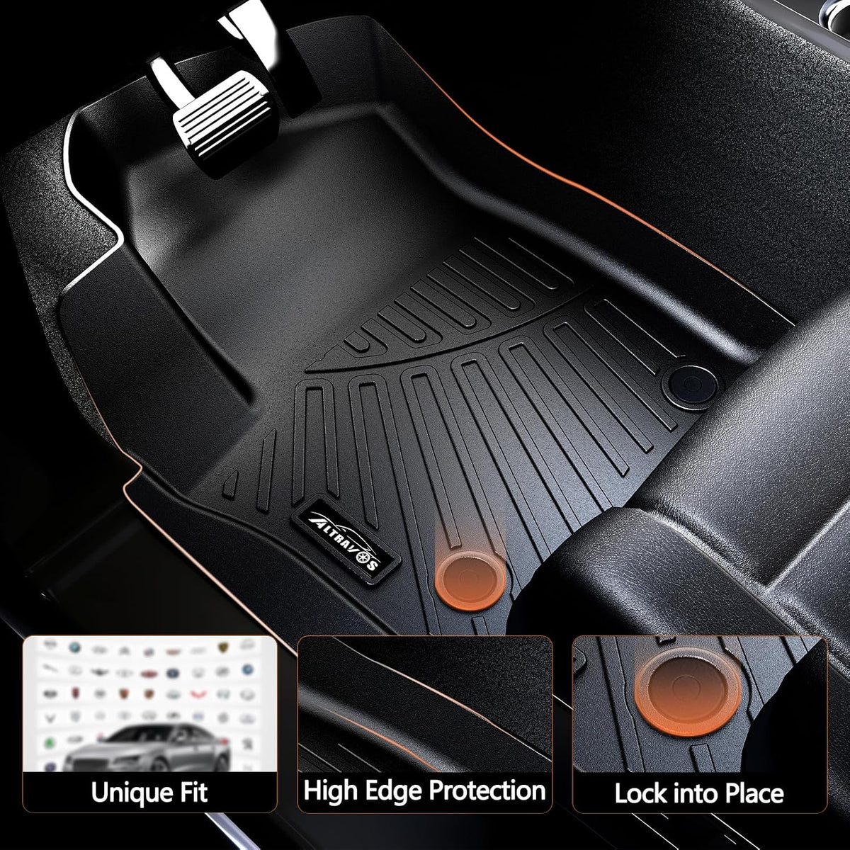 floor mats for 2007-2013 chevrolet silverado & gmc, close-up detail