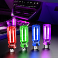 4 PCS USB Night Light Bulb,Touch Dimmable Retro Car Interior Ambient Light | Portable Glass Bottle Design Chubby Glow Light for Car, Truck, Bedroom, 4 Colors Red Blue Green Purple