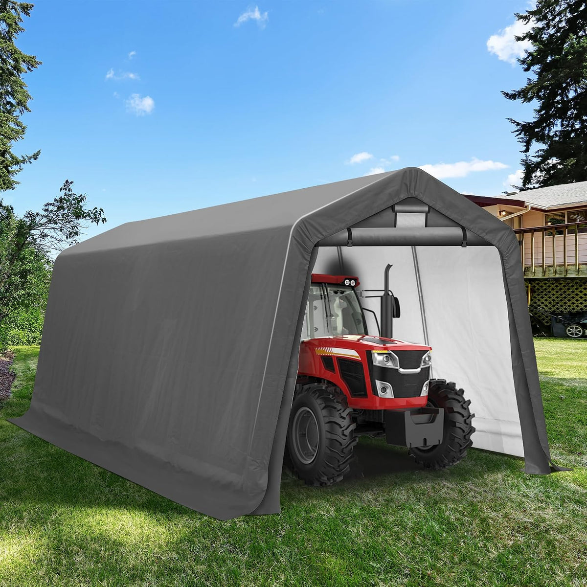 8' x 14' Outdoor Storage Shelter Shed, Portable Storage Shed Heavy Duty
