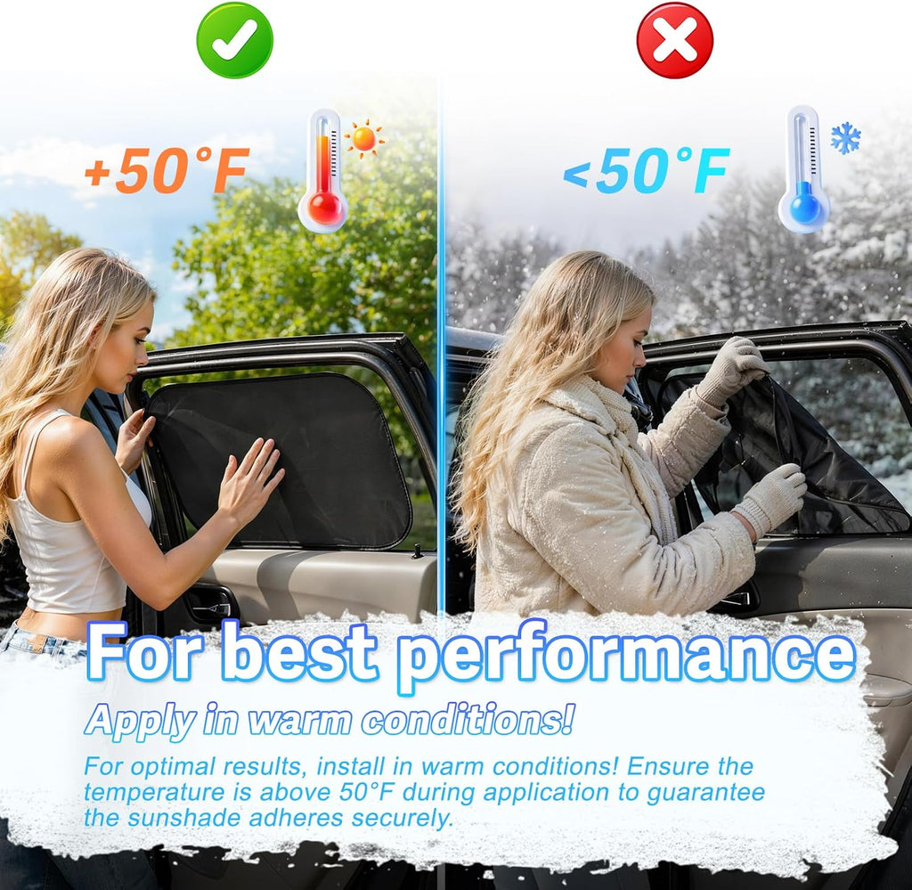 ZATOOTO Car Window Shade for Driver Window Sun Shade, 2 Pack 16"x7" Static Cling Sun Shade for Car | Bluish-Purple for Glare | Tile Two for Custom Coverage| Removable for Changing Light Conditions