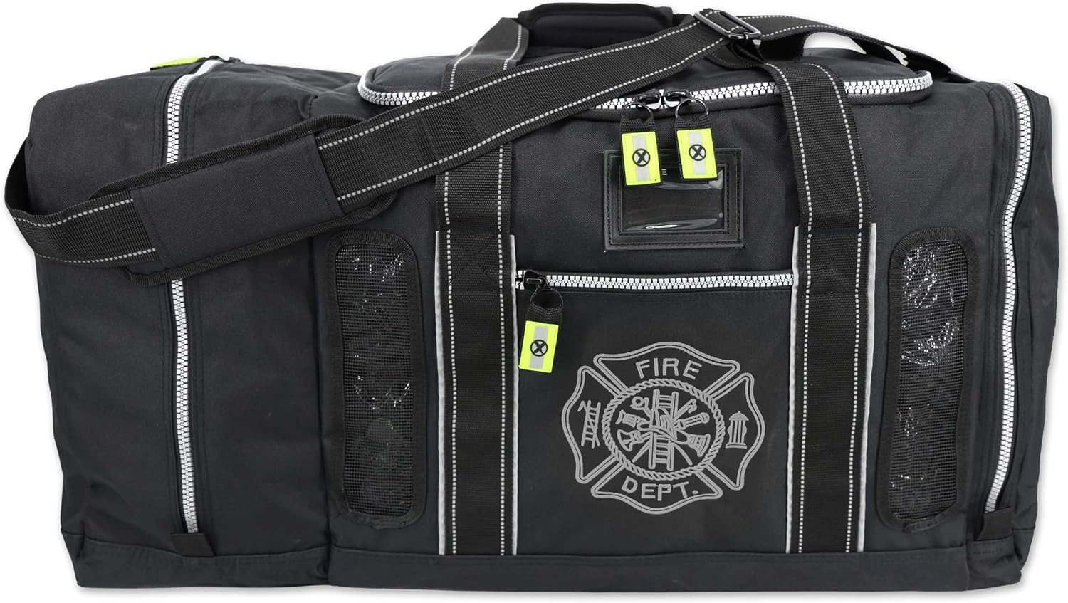 Newly Redesigned Lightning X Firefighter Fireman Quad-vent Turnout Gear Bag w/Helmet Compartment, Mesh Vents & Maltese Cross for First Responder