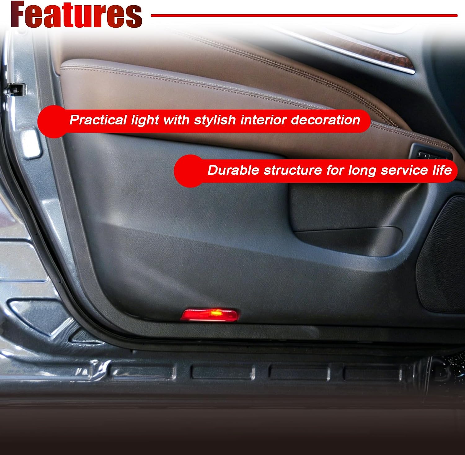 Front Door Red Courtesy Lamp Compatible with Nissan Altima Fit for Pathfinder for Murano 2013-2018 for Infiniti JX35 QX60 2013-2017 Replaces 26420-3JA0B