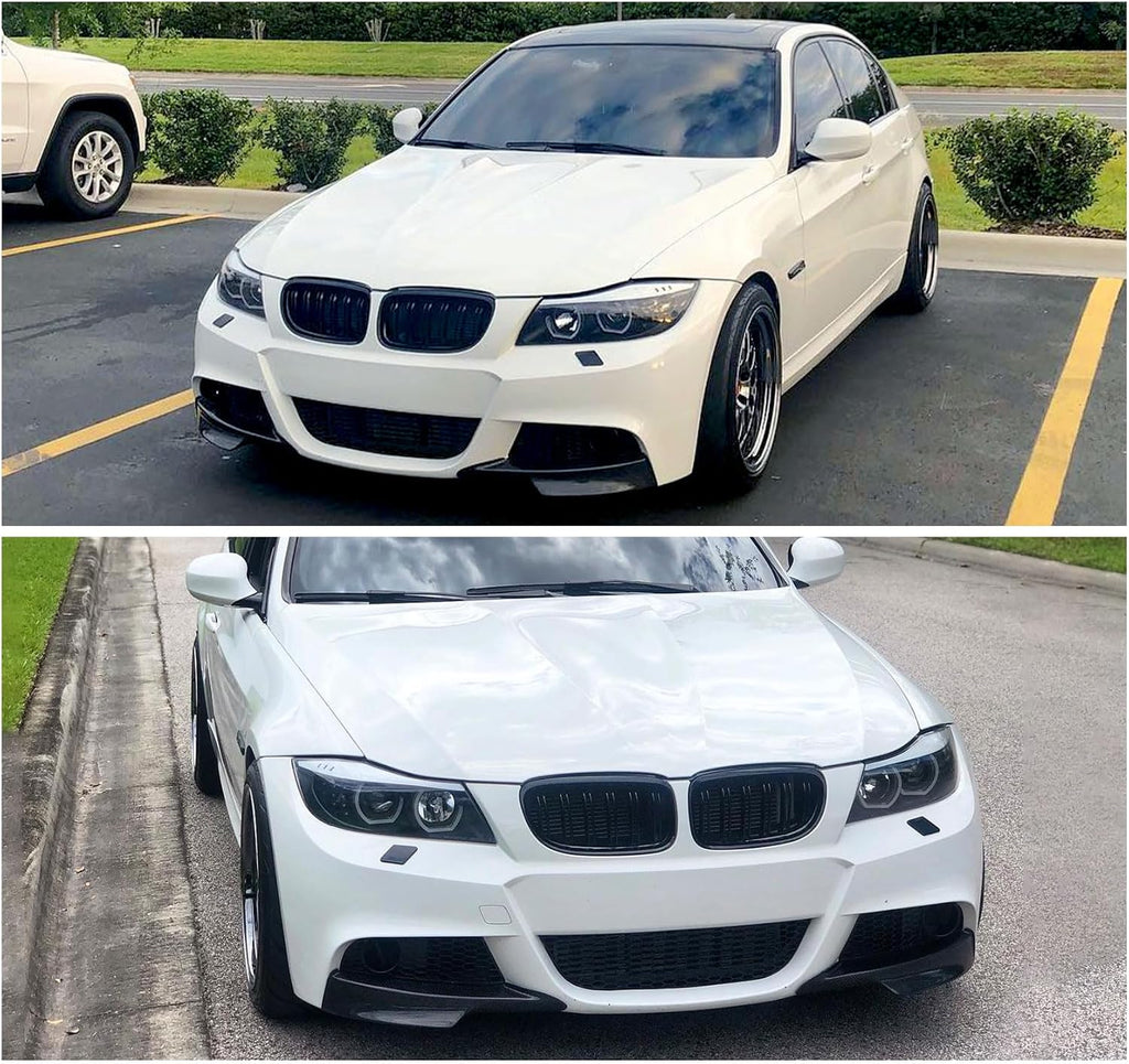 Front Grille Double Slats Front Grill for BMW E90 328i 318i 320i 323i 325i 330i 335i 2009-2011 - Front Kidney Grille (ABS Glossy Black)