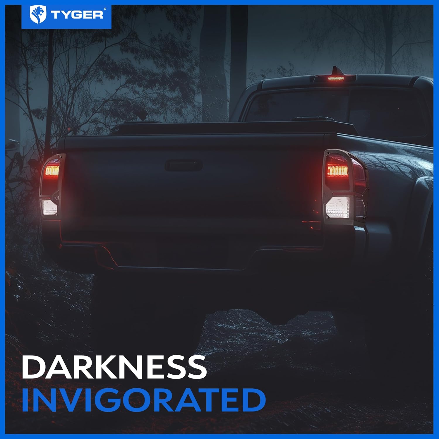 Tyger Auto Pauldrons Cast Aluminum Alloy Premium Tail Light Guard Covers Compatible with 2016-2023 Toyota Tacoma | Powdered Textured Black | No Drilling Required | TG-TG7T86668