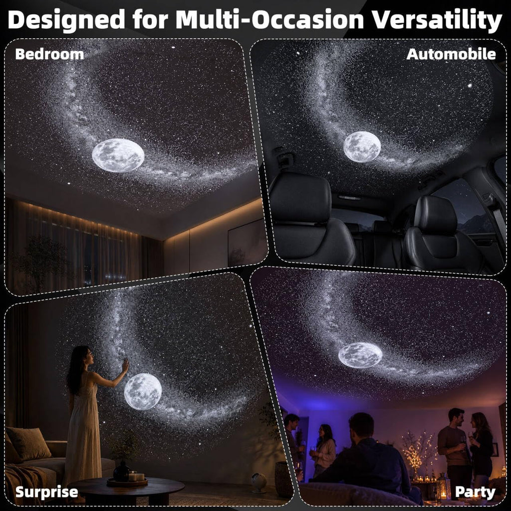 USB Galaxy Projector Night Light, 360°Rotation Night Light Star Projector with Romantic Atmosphere, Portable Mini Star Roof Lights for Car Bedroom Decor