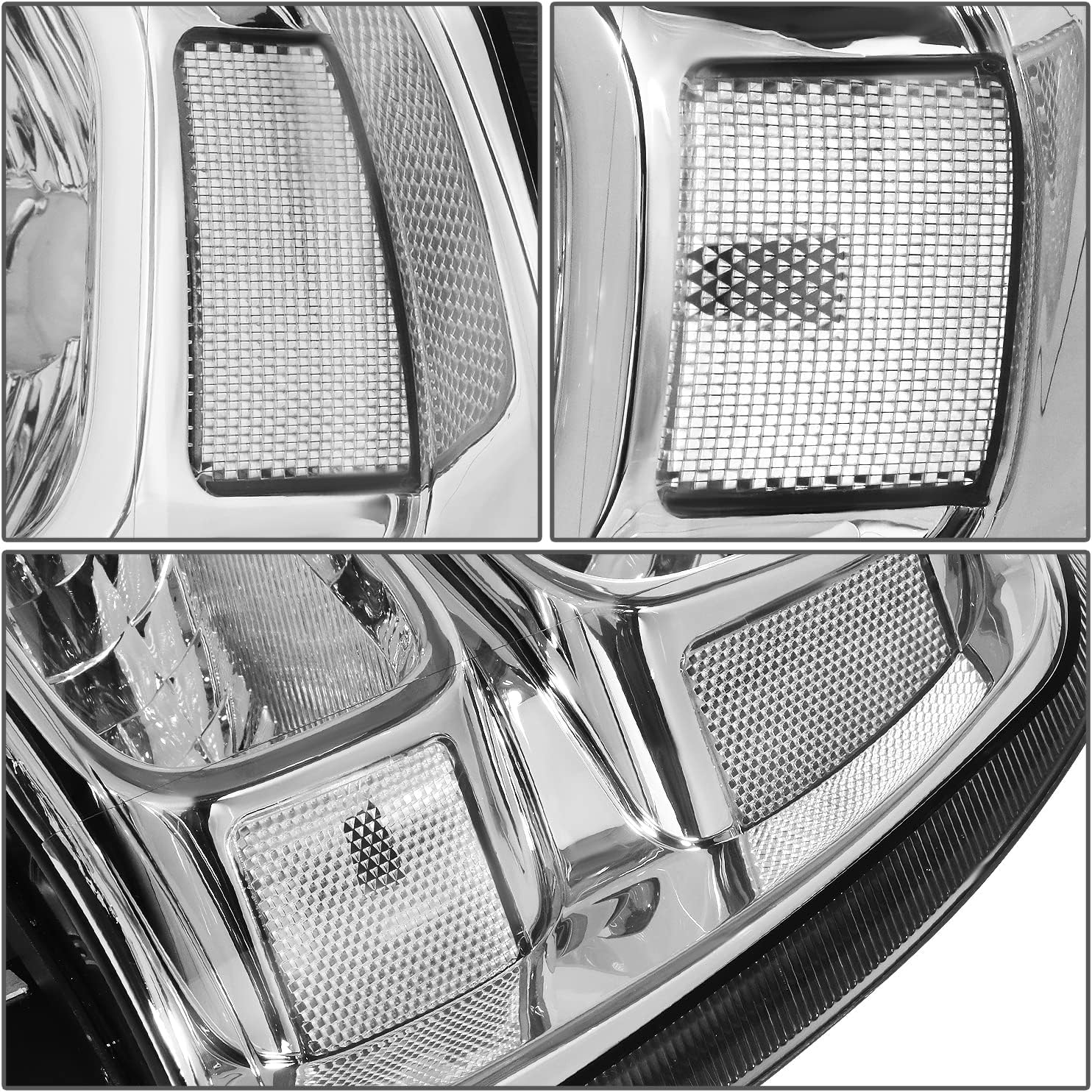 DNA MOTORING Headlamps Headlight Assembly Compatible With 05-07 Ford F250-350 F450 F550SD, Chrome/Clear, HL-OH-FSD05-CH-CL1