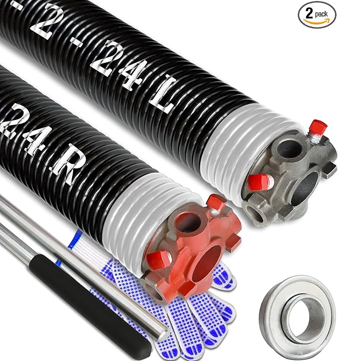 Garage Door Torsion Spring Set, Pair of 2" Electrophoresis Coated Garage Door by YINKCO