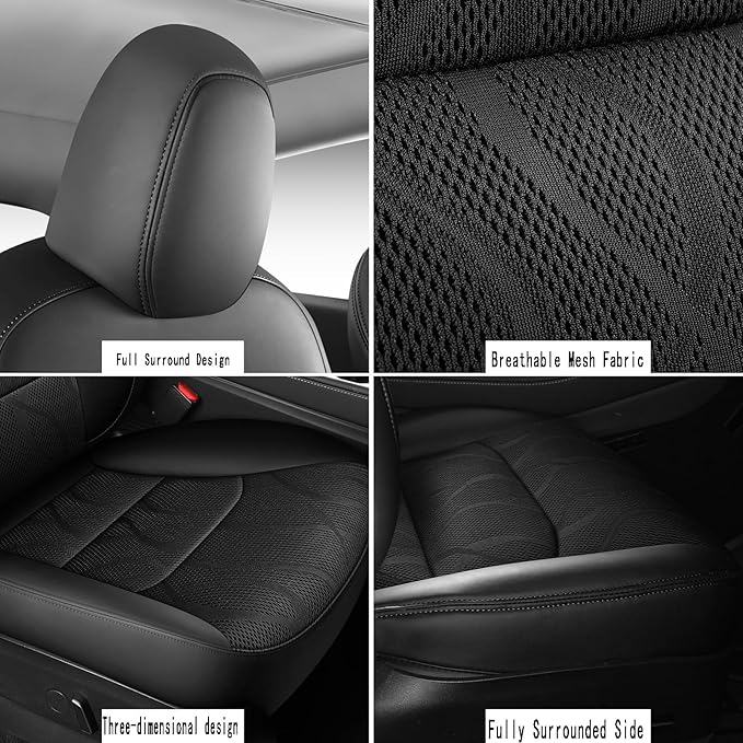 Tesla Model Y Seat Cover Full Set, Faux Leather Tesla Car Seat Cover, Perfect - Image 6