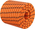 Double Braided Arborist Rigging Rope - 3/8 in X 100 ft 48 Strands Rappelling Outdoor Pulling Heavy Duty Polyester Bull Rope for Swing Tree Work Camping Rescue Hiking - Orange