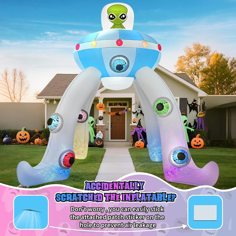 Kalolary 12FT Halloween Inflatables Archway UFO Alien