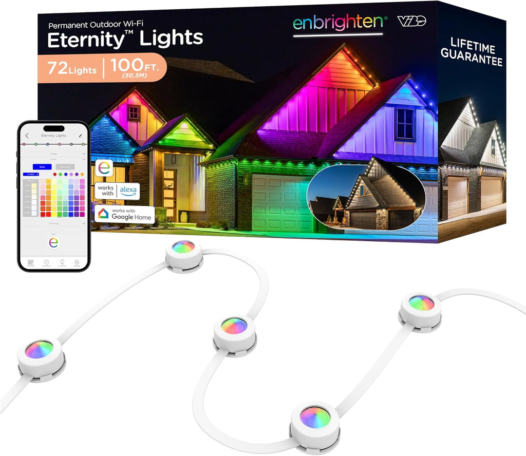 enbrighten eternity permanent outdoor lights, 100ft, 72 lights, main product view
