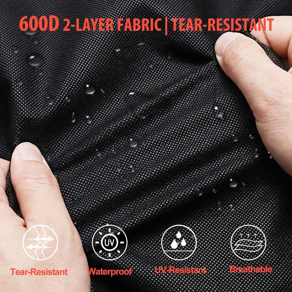 RV Electric Tongue Jack Cover with D Rings - 600D Oxford Fabric Universal Trailer Electric Tongue Jack Protective - Heavy-Duty Waterproof Hitch Cover for Outside RV Parts Camper Accessories