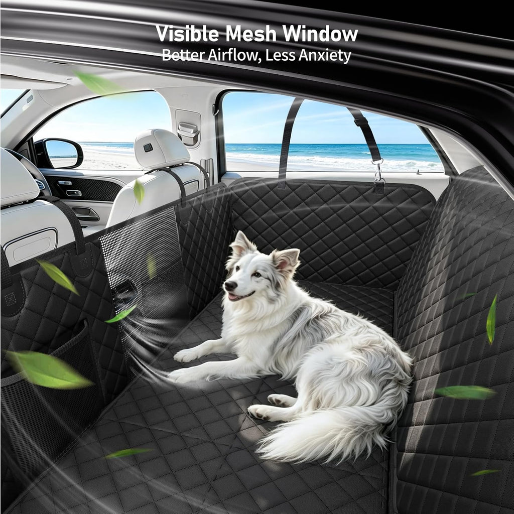 dog car seat cover for back seat, hard, front angle view