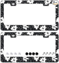 Black and White Flowers License Plate Frames by TQFTPT