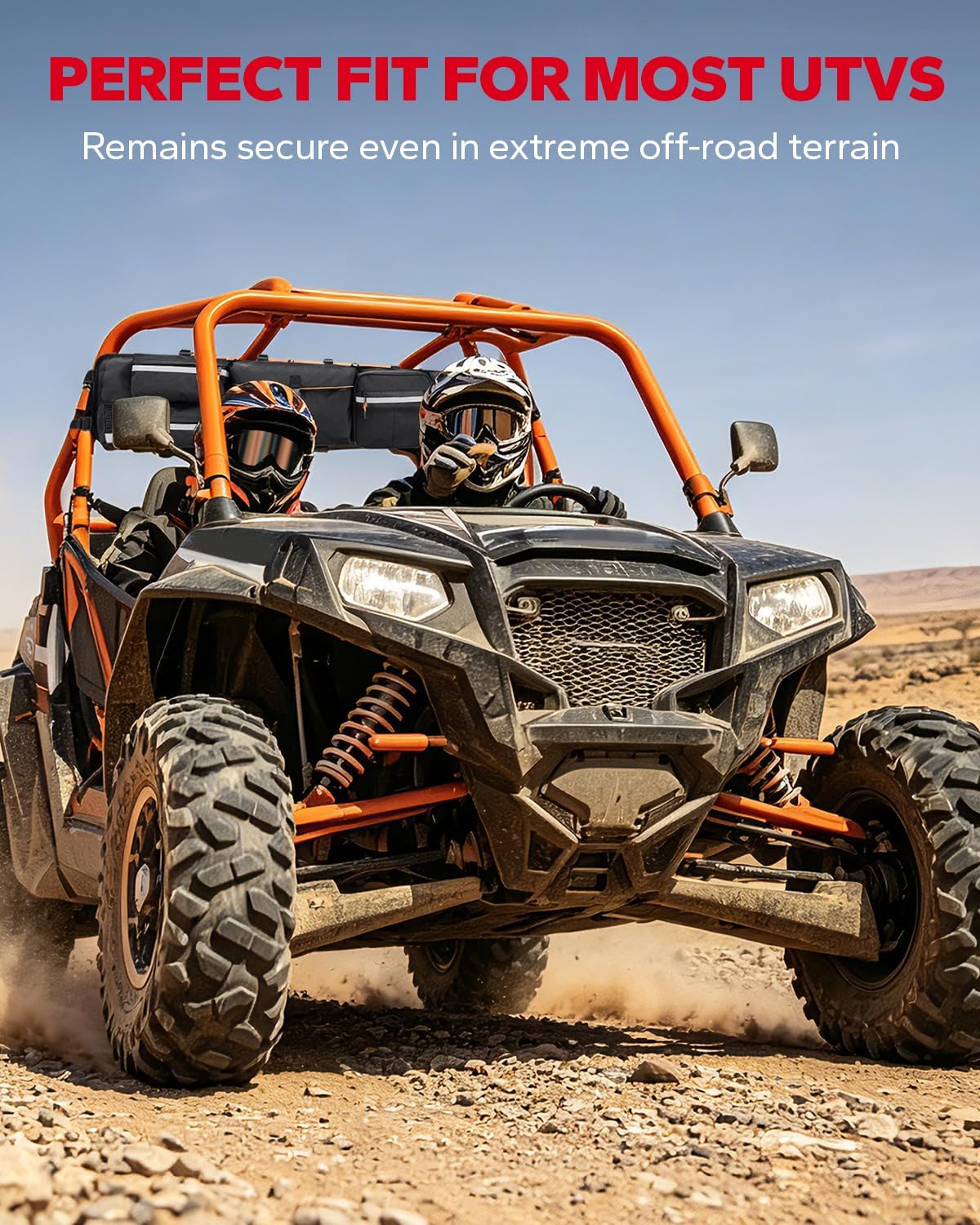Amazicha UTV Roll Cage Organizer, Upgrade Cargo Rear Storage Bag