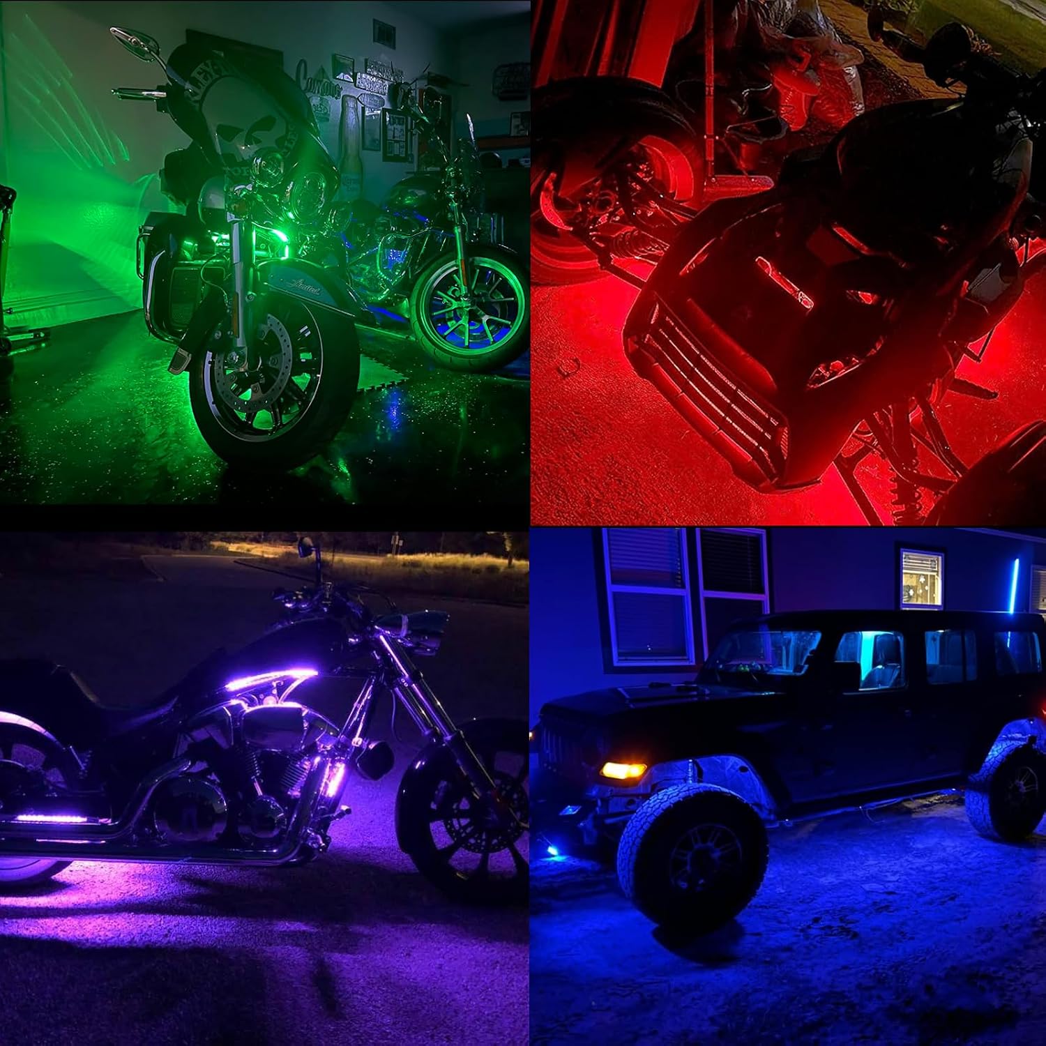 Hovano 4 PCS 60 inch/150cm 4 Pin RGB LED Multi-Color Accent Light Extension Cable Wire Cord Set for LED Motorcycle ATV Car Light Multi-Color Neon Strip Trucks Rock Lights (60 inches Cable)