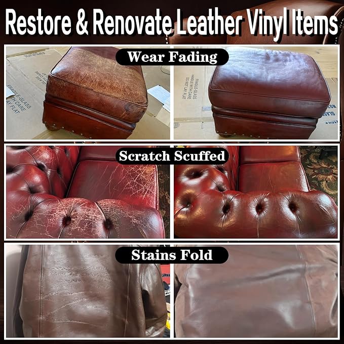 Maroon Leather Repair Kit for Furniture Dye Car Interior Vinyl Seats Paint - Image 2