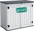 YITAHOME Outdoor Horizontal Storage Sheds w/o Shelf, 35 Cu Ft Lockable Resin by YITAHOME