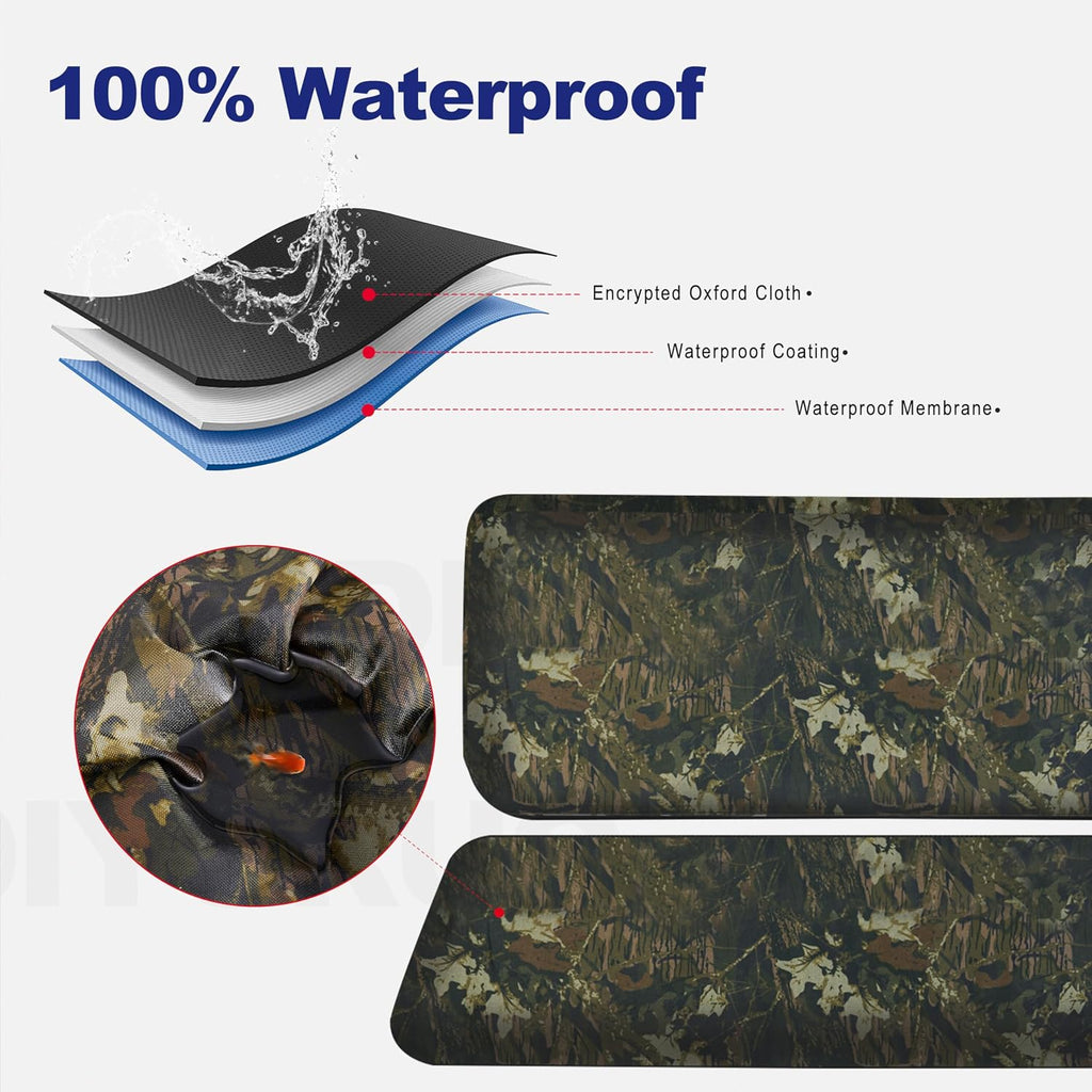 ZIDIYORUO Mule PRO Seat Covers Compatible with Kawasaki Mule PRO-FXT DXT FX DX 2015-2023 |Waterproof Coating UTV Bench Seat Covers | Sold in One Set, OEM Fit (KAF080-039) (Camo)