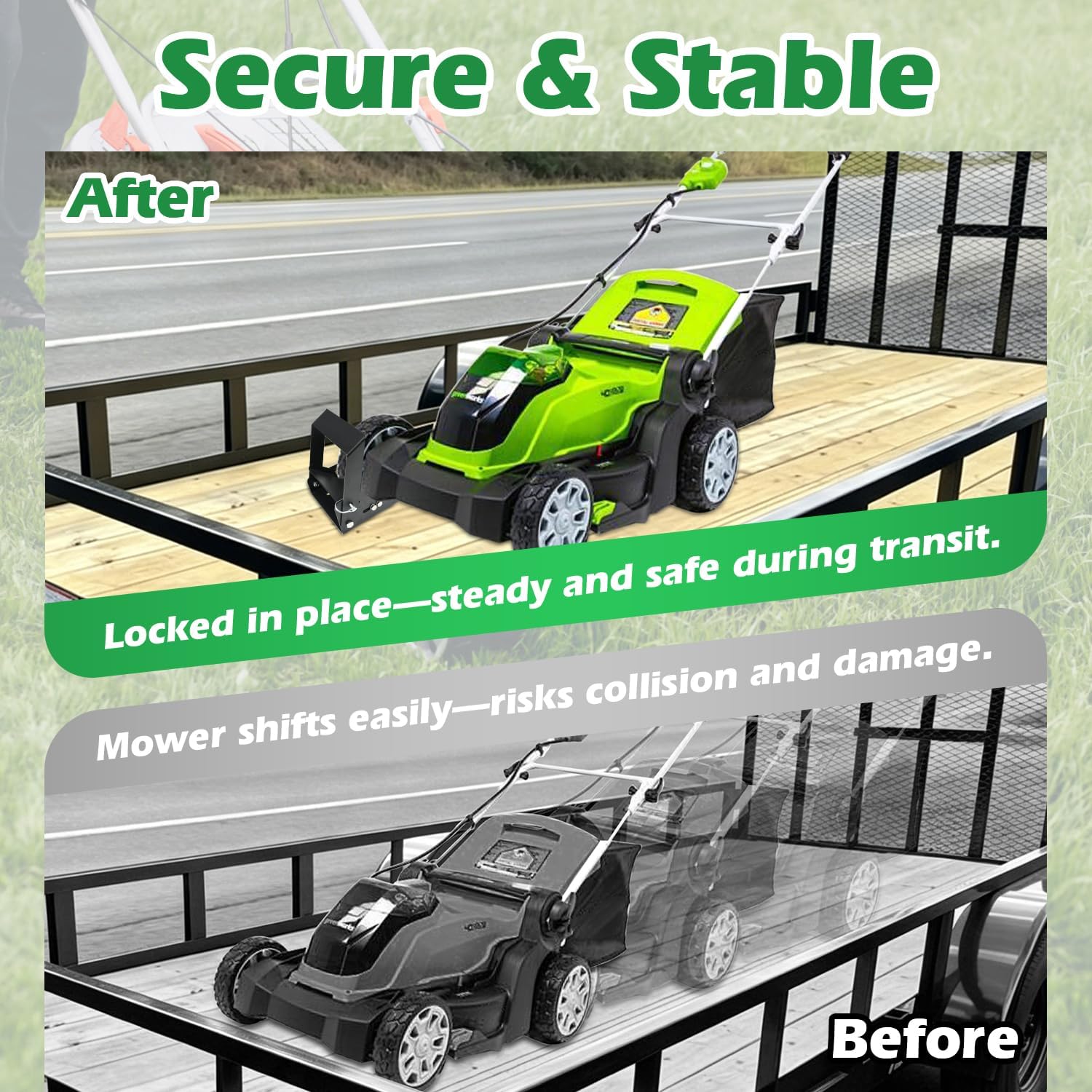 Lawn Mower Wheel Lock, Fits 7" Wide & 6"-10" Diameter Wheel | Lawn Mower Anti-Theft Device|Quickly Locks in Place|Adjustable to Fit Multiple Sizes of Lawn Mower Wheels