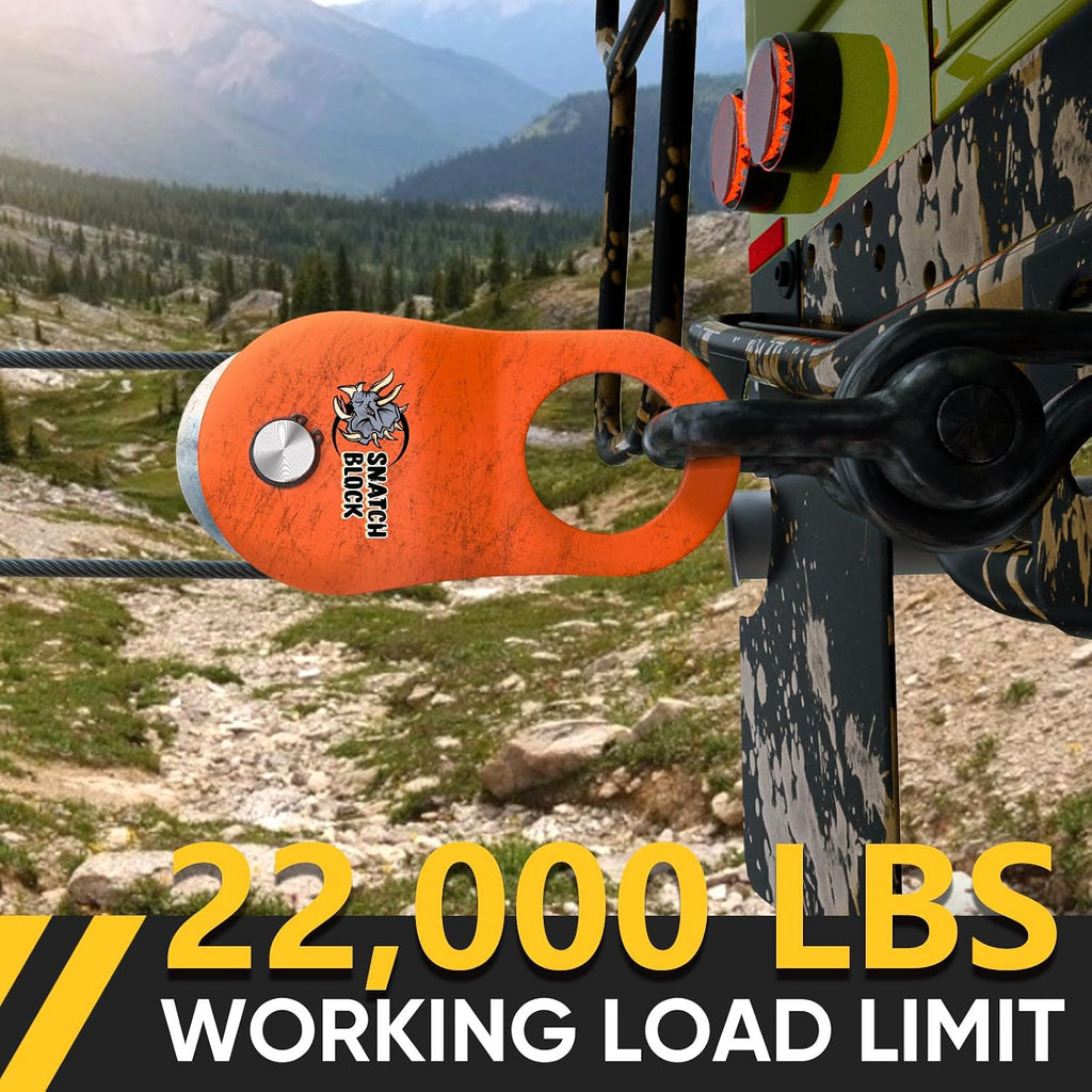 TICONN 10 Ton Winch Snatch Block Towing Pulley Blocks 22,000 LBS Capacity, Heavy Duty Offroad Recovery Accessory for Truck, Tractor, ATV & UTV