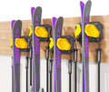 Ski & Snowboard Wall Rack for Garage Wall Fits Any Ski/board, Ski Wall Mount
