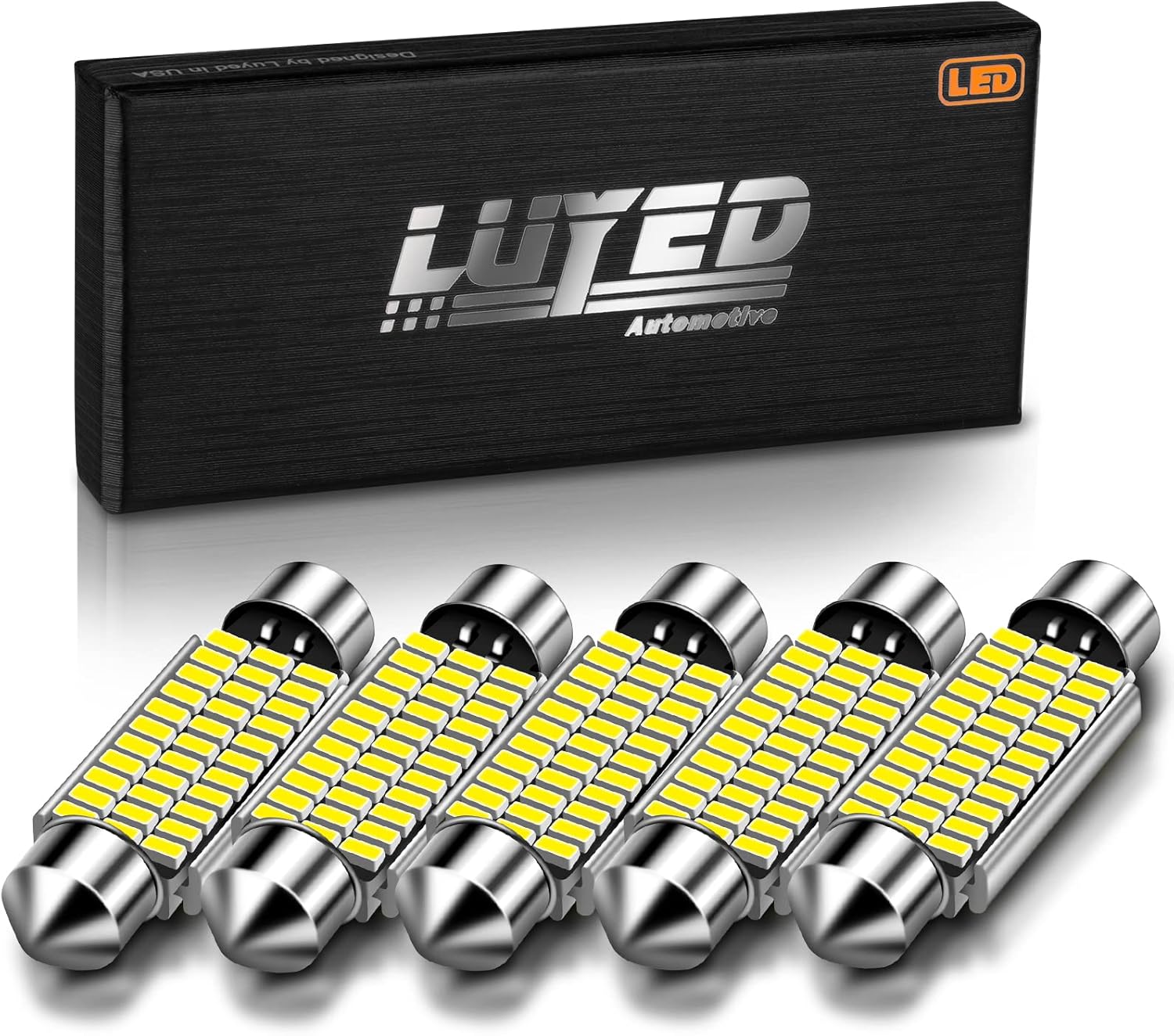 211-2 578 Led Bulbs 569 41mm 42mm 1.65in 6500k White Super Bright Interior Led Festoon Bulb for Car Map Light Dome Light,Pack of 5