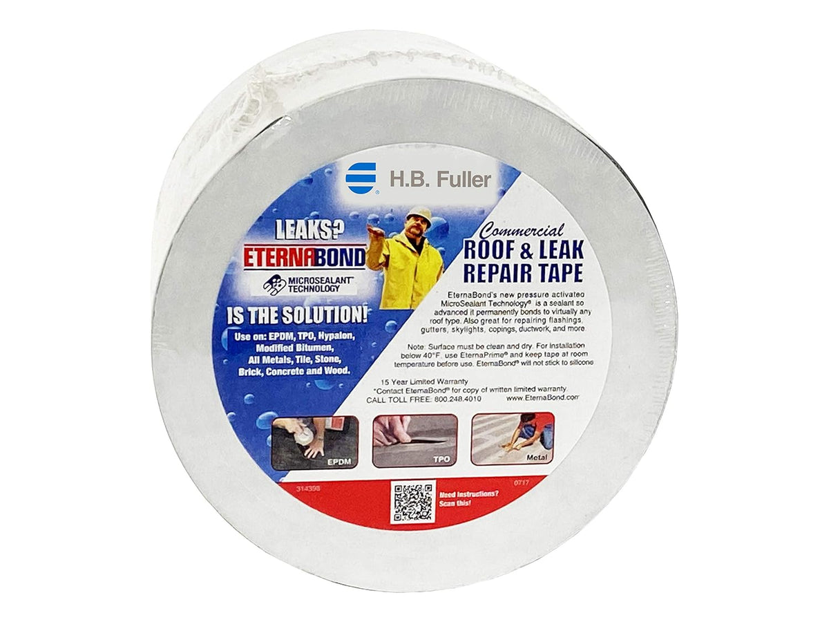 eternabond roofseal gray 6" x50' microsealant uv stable shown in use