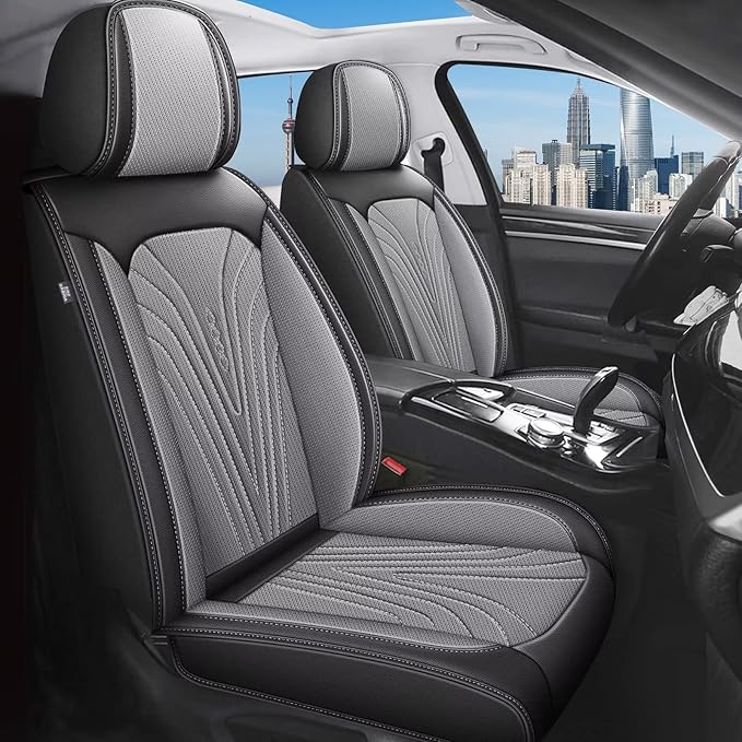Front Seat Covers Fit for Toyota Camry 2012-2025 Faux Leather Automotive Seat by DISUTOGO