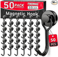 FINDMAG 50 Pack Magnetic Hooks, 30lbs+ Magnetic Hooks Heavy Duty by FINDMAG