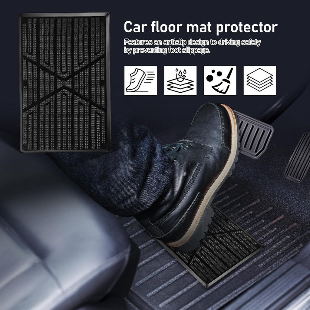 Homoyoyo 2pcs Heavy Duty Car Floor Mat Repair Patch Rubber Anti Slip Heel Protector Car Carpet Patch Kit – Universal Foot Pedal Cover Pad for Automotive Interior, Suv Truck Front Rear Seat Protection