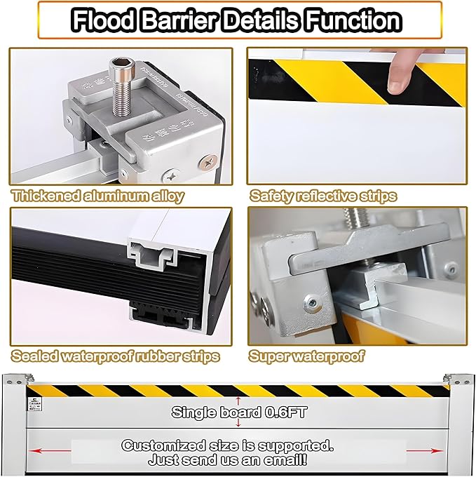 Flood Barriers for Home Exterior, Aluminum Alloy Outdoor Garage Doors Water - Image 8