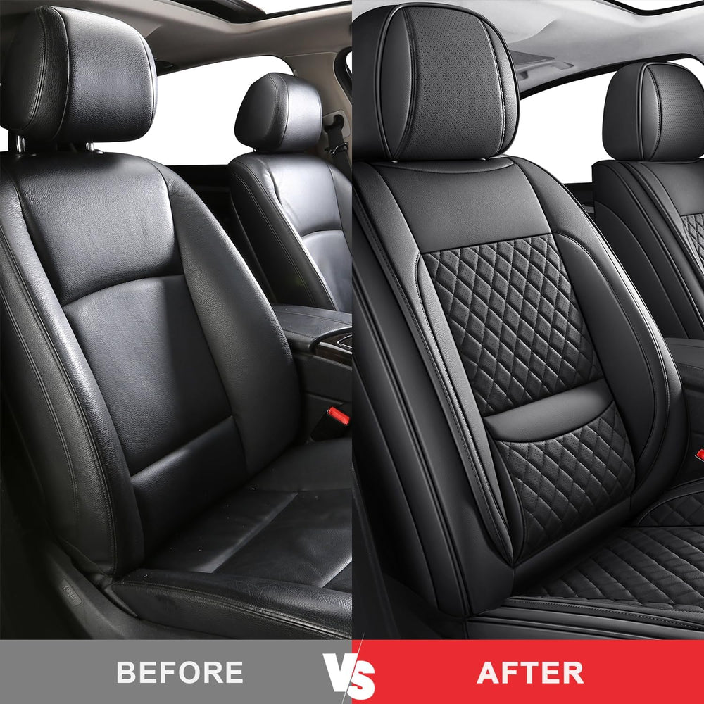 MIROZO Seat Covers Full Coverage,Leather Car Seat Cover for SUV Sedan Truck