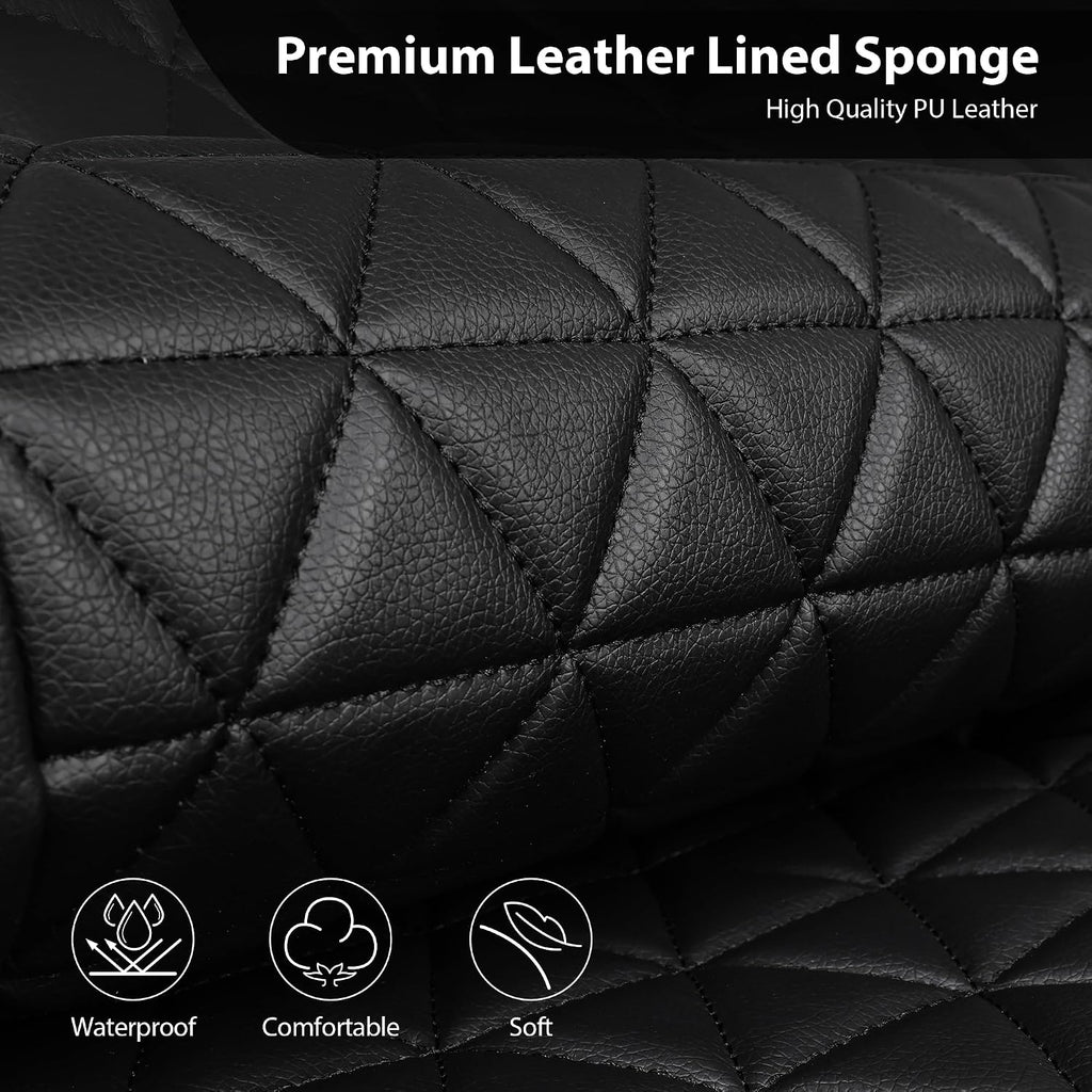 car pass bling diamond black leather car seat, view 9