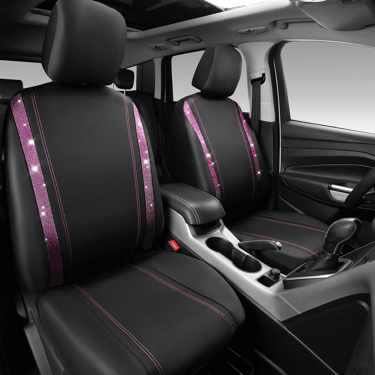 car pass leather bling diamond car seat covers on a desk or shelf