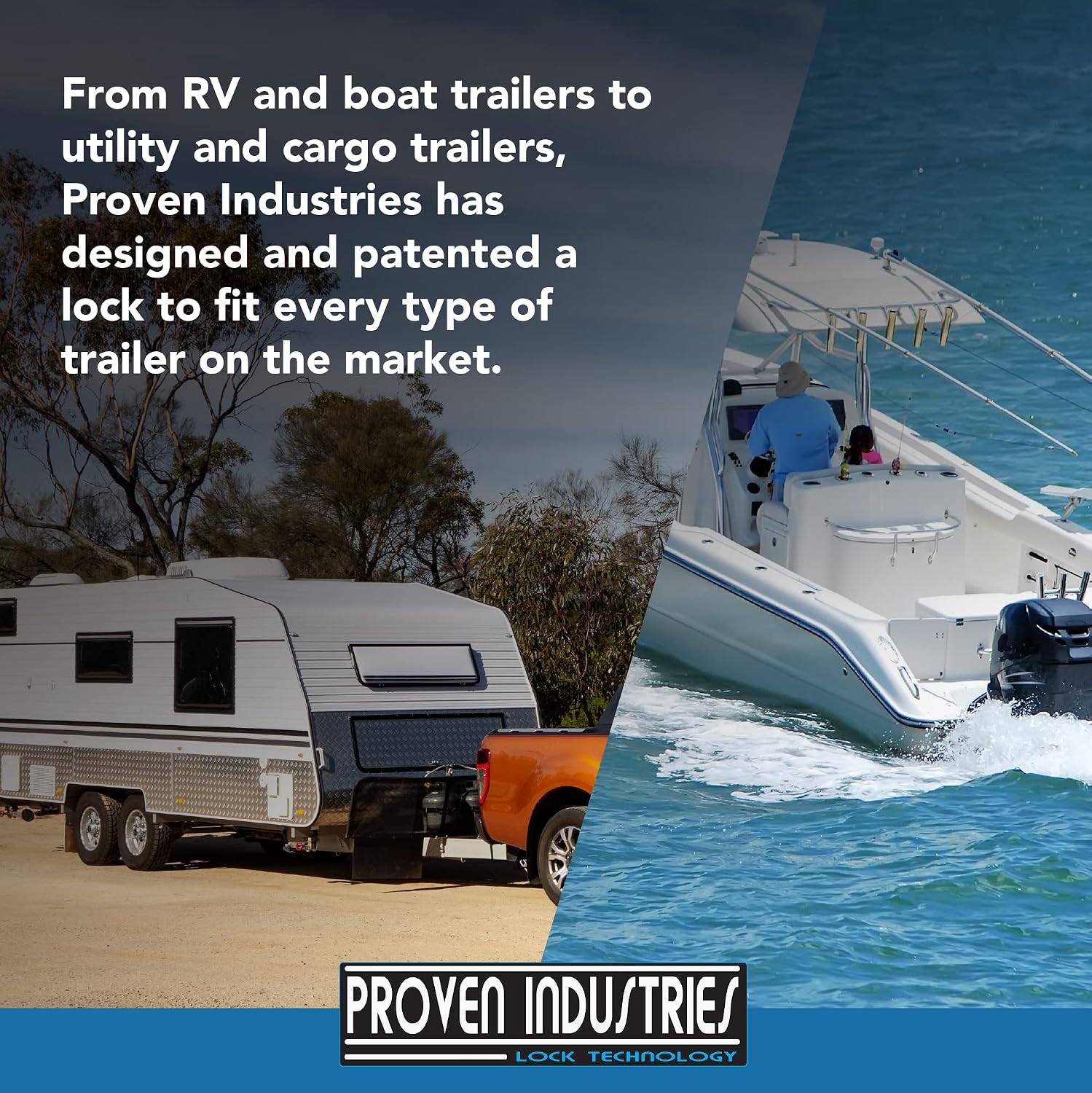 Proven Industries Model 2516-J Trailer Lock, Fits 2 5/16-Inch Jayco Couplers, Secures Safety Chains, Made in The USA, (Blue)